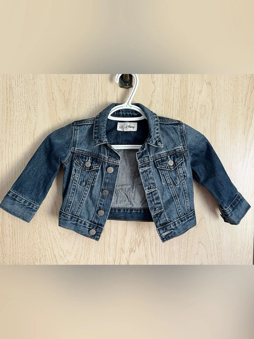 Gap X Disney Mickey Mouse Toddlers Kids Icon Denim Jacket Boys Girls 12-18 Month